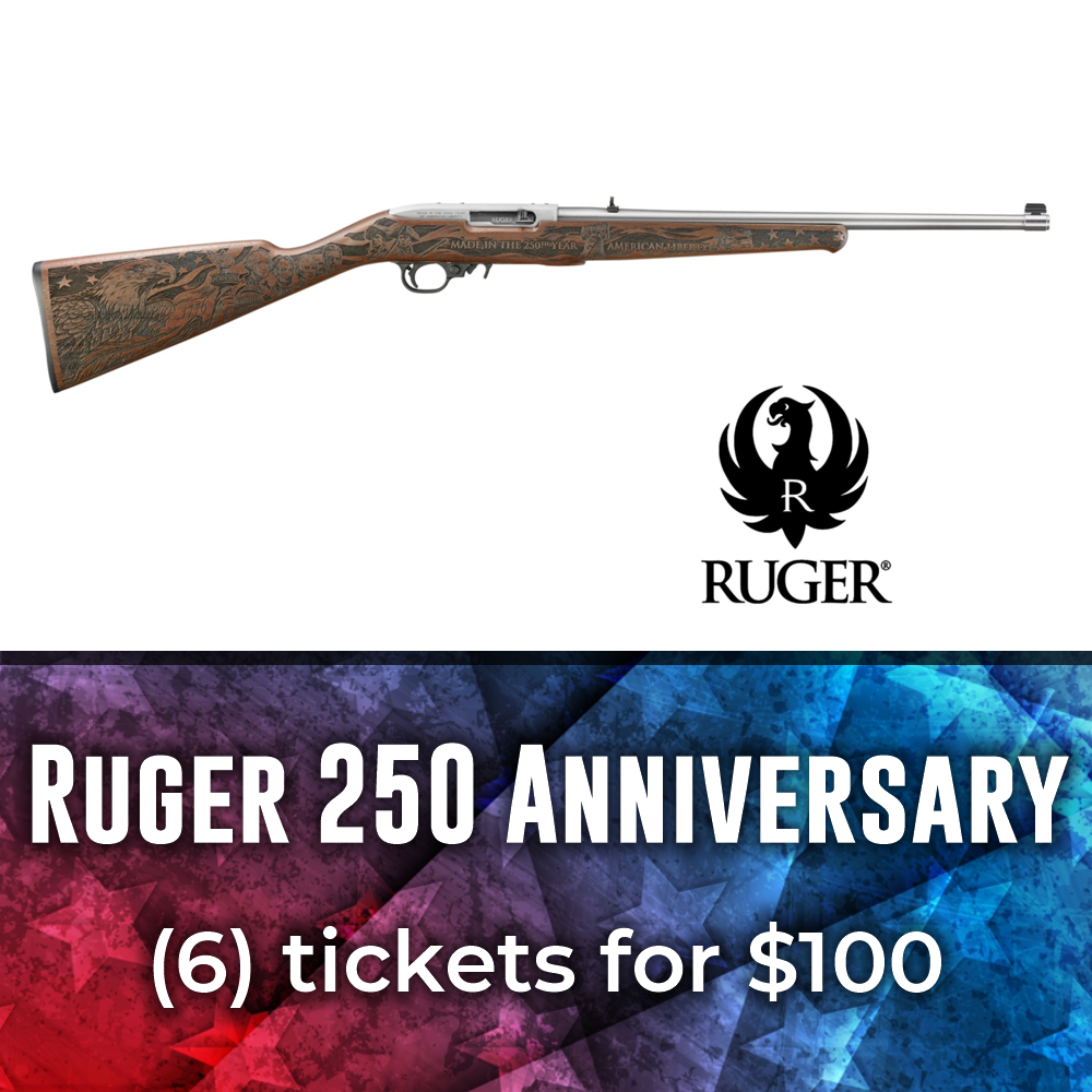 Ruger 250 Anniversary 10/22 Rifle (6) Tickets
